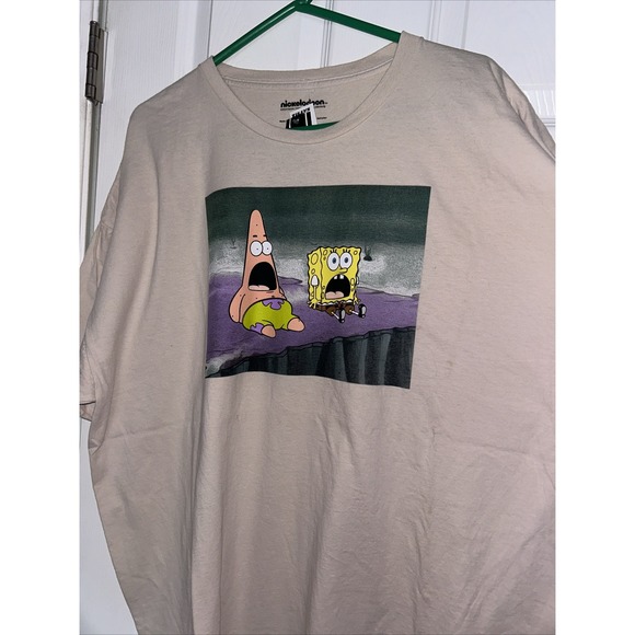 Nickelodeon Other - Nikelodeon SpongeBob SquarePants & Patrick Beige Short‎ Sleeve Tshirt Adult 2XL